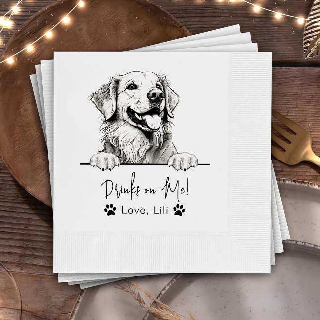 Servilleta De Papel Bebidas Personalizadas De Perro Recuperador De Oro (Subido por el creador)