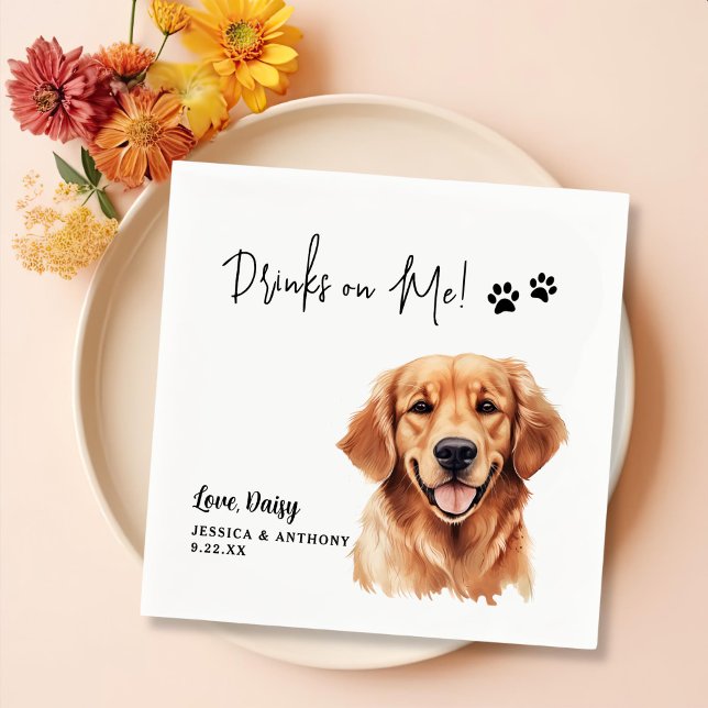 Servilleta De Papel Bebidas Personalizadas De Perro Recuperador De Oro (Subido por el creador)