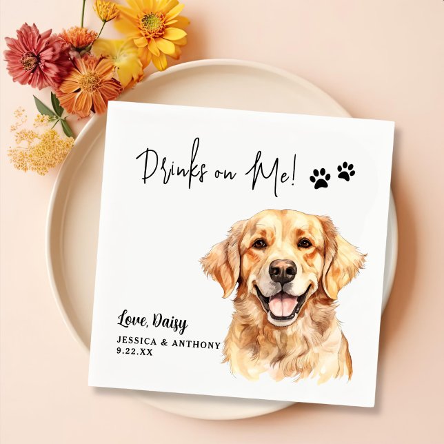 Servilleta De Papel Bebidas Personalizadas De Perro Recuperador De Oro (Subido por el creador)