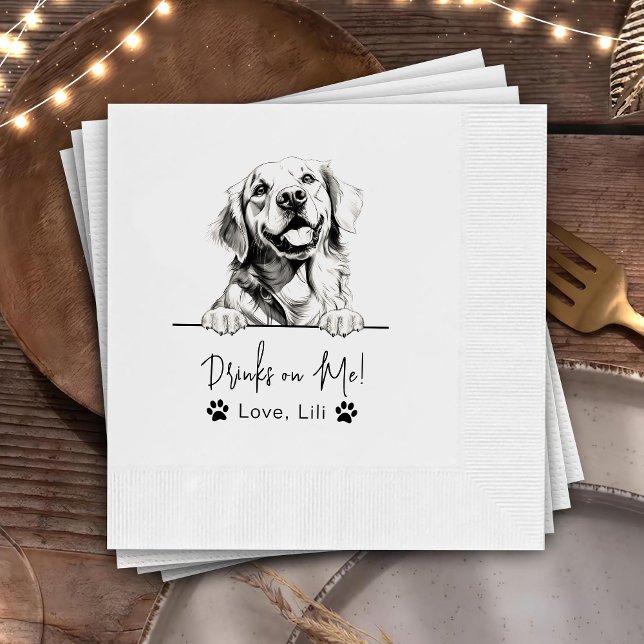 Servilleta De Papel Bebidas Personalizadas De Perro Recuperador De Oro (Subido por el creador)