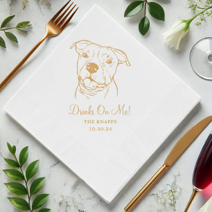 Servilleta De Papel Bebidas Sobre Mí Personalizado Mascota Cocktail Na