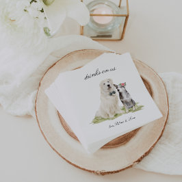 Servilleta De Papel Bebidas Sobre Nosotros | Boda de perro Mascota