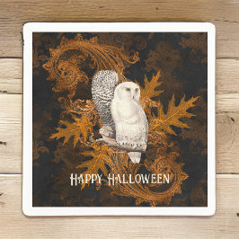 Servilleta De Papel Bechuzas de nieve ventilado en Halloween Naranja D