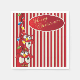 Servilleta De Papel Bechuzas Navideñas Cute Merry