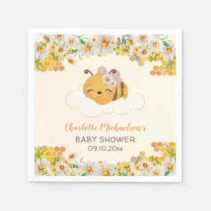 Servilleta De Papel Bee Baby Shower Floral Honeycomb