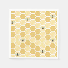 Servilleta De Papel Bee Baby Shower honeycomb