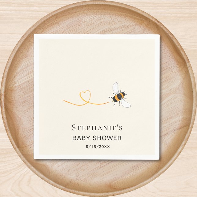 Servilleta De Papel Bee Baby Shower Personalizado (Subido por el creador)