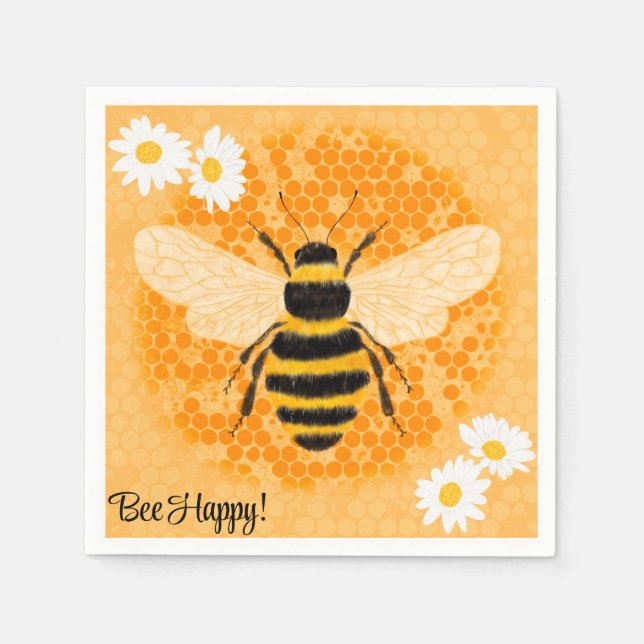 Servilleta De Papel Bee Happy Napkins (Anverso)