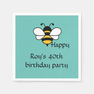 Servilleta De Papel Bee Happy texto editable