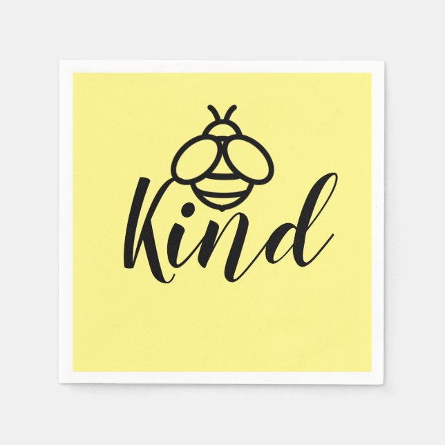 Servilleta De Papel Bee Kind, sé lindo diseño de abejas (Anverso)