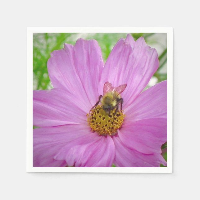 Servilleta De Papel Bee On Flower Napkin (Anverso)