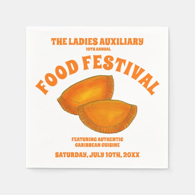 Servilleta De Papel Beef Patty Food Fest Cocina del Caribe (Anverso)