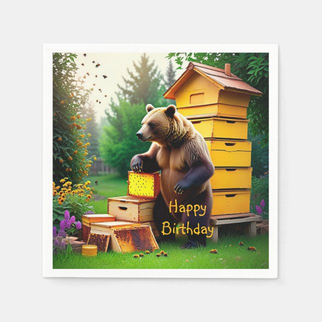 Servilleta De Papel Beehive Bear (Anverso)