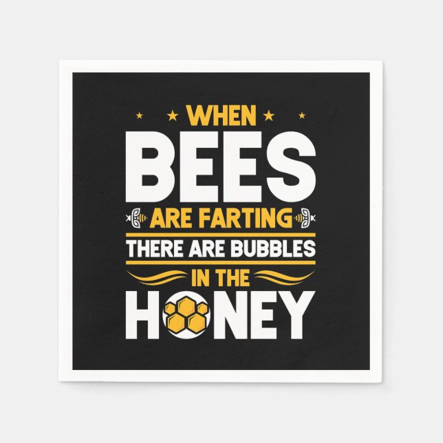 Servilleta De Papel Beekeeper Gift | Cuando las abejas están despidien (Anverso)