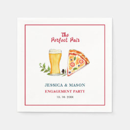 Servilleta De Papel Beer and Pizza Perfect Pair Engagement Party