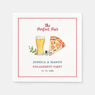 Servilleta De Papel Beer and Pizza Perfect Pair Engagement Party
