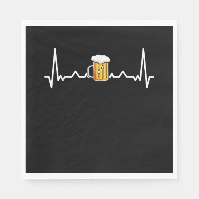 Servilleta De Papel Beer Beber Alcohol Heartbeat Gift (Anverso)