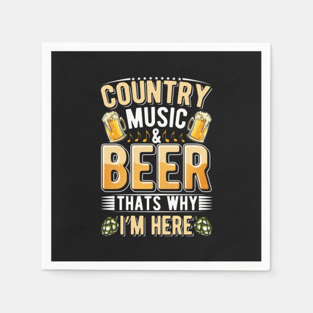 Servilleta De Papel Beer Beer Drinker Country Music Beer Cumpleaños (Anverso)