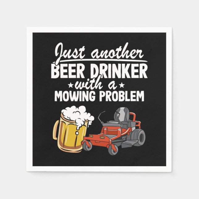 Servilleta De Papel Beer Drinker With A Mowing Problem Lawn Mowing Gif (Anverso)