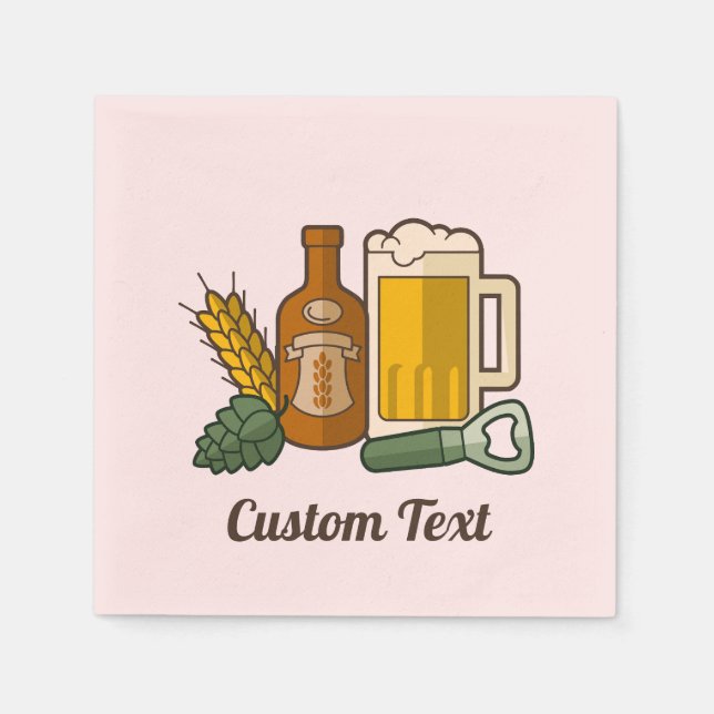 Servilleta De Papel Beer Icons Napkins (Anverso)