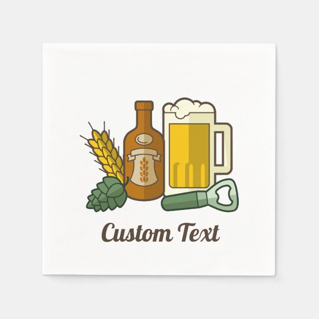 Servilleta De Papel Beer Icons Napkins (Anverso)