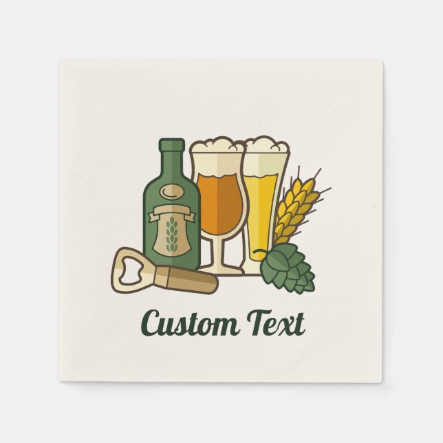 Servilleta De Papel Beer Icons Napkins (Anverso)