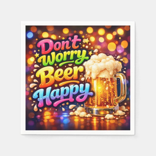 Servilleta De Papel Beer Mug With Neon Rainbow Quote (Anverso)