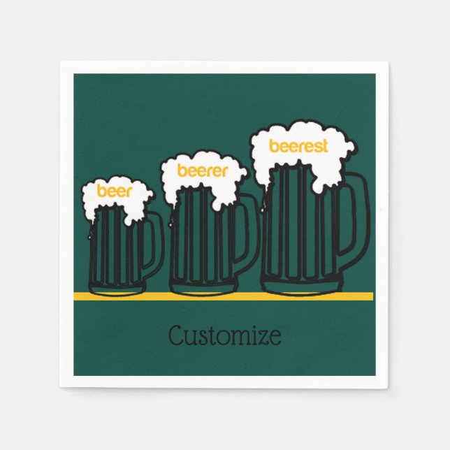 Servilleta De Papel Beer Mugs Fiestas personalizados (Anverso)