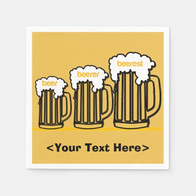 Servilleta De Papel Beer Mugs Fiestas personalizados (Anverso)