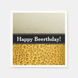 Servilleta De Papel ¡Beerthday feliz! Texto adulto del cumpleaños o