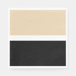 Servilleta De Papel Beige Black Abstract Stripe