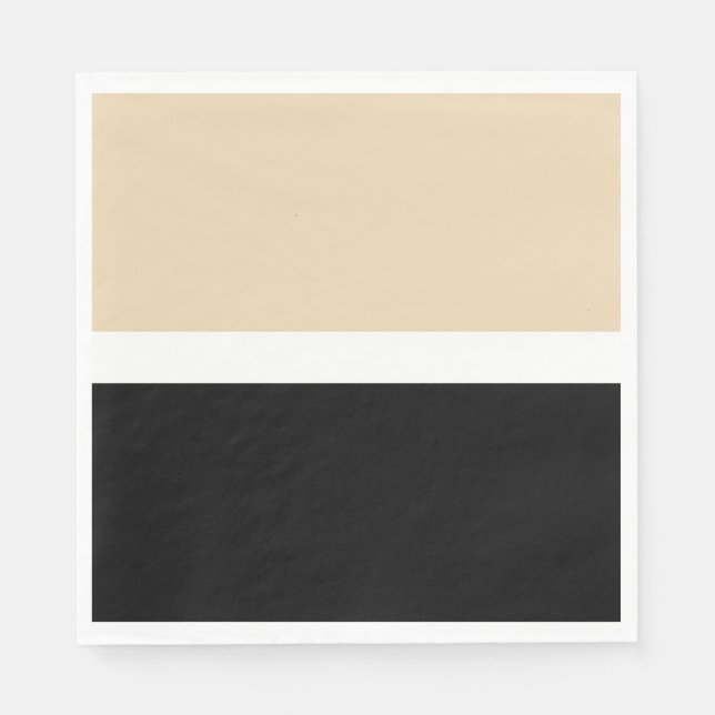 Servilleta De Papel Beige Black Abstract Stripe (Anverso)
