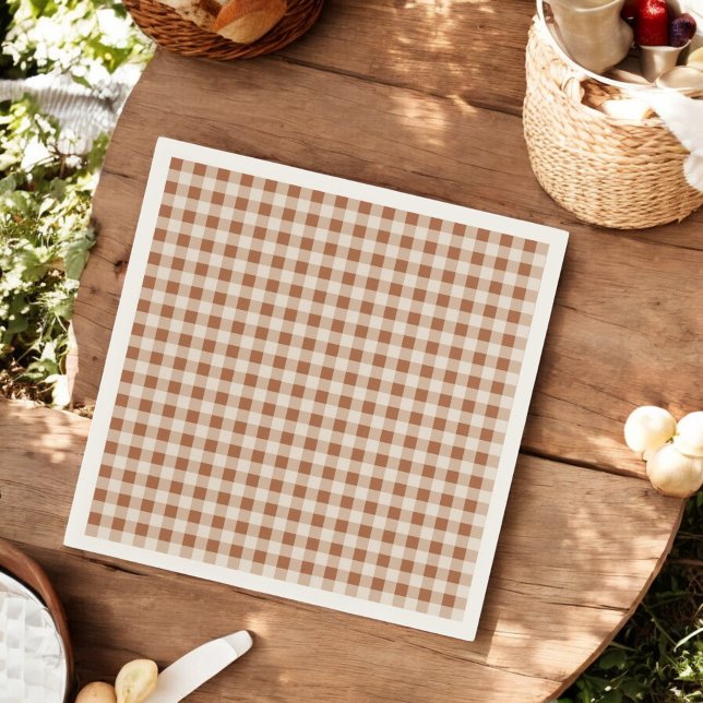 Servilleta De Papel Beige Brown Buffalo Plaid Holiday (Subido por el creador)
