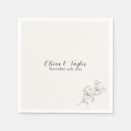 Servilleta De Papel Beige Elegance Wedding Napkins