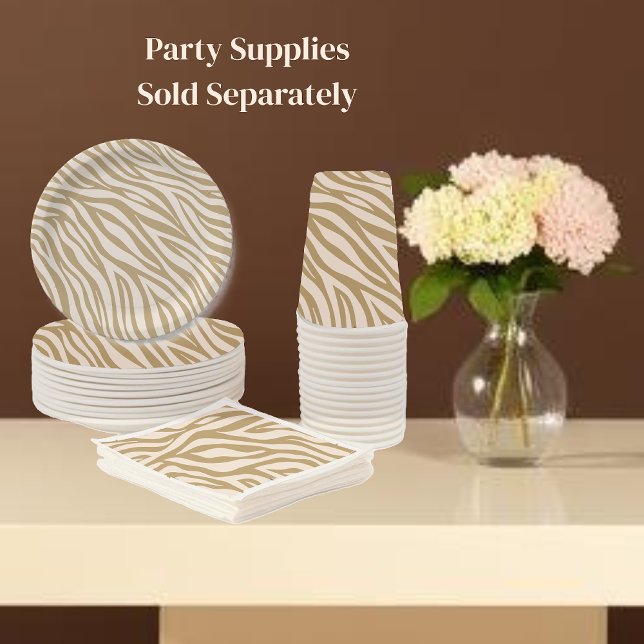 Servilleta De Papel Beige estéreo de la impresión de cebra (Zebra Print-Neutral Beige Paper Cups)