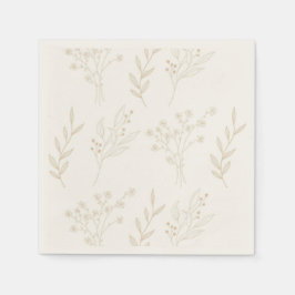 Servilleta De Papel Beige Floral Boho Boda