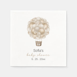 Servilleta De Papel Beige Hot Air Balloon Boho Baby Shower