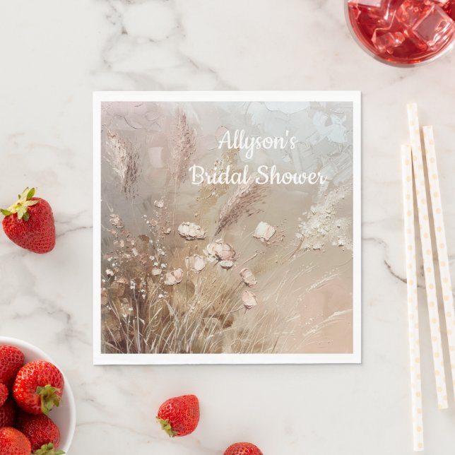 Servilleta De Papel Beige Rubor Boho Floral (In situ)