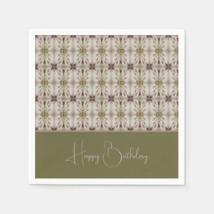 Servilleta De Papel Beige Sage Verde Y Púrpura