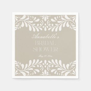 Servilleta De Papel Beige Talavera Tile Español Fiesta Bridal Ducha