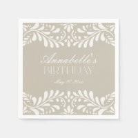 Beige Talavera Tile Fiesta Española Cumpleaños