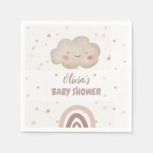 Servilleta De Papel Beige Watercolor Baby Shower