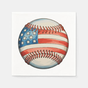 Servilleta De Papel Béisbol Americano Bandera de EE. UU. 250 Aniversar