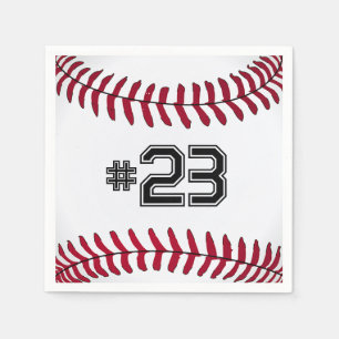 Servilleta De Papel Béisbol blanco con número