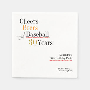 Servilleta De Papel Béisbol de 30 años de fama de cerveza Minimal