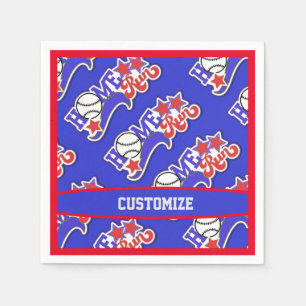 Servilleta De Papel Béisbol de carreras Blue Home Run