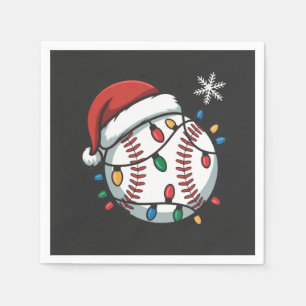 Servilleta De Papel Béisbol de hombre de nieve Navidad Santa Béisbol D