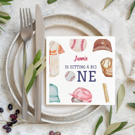 Servilleta De Papel Béisbol Gran Un Niño Primer Cumpleaños