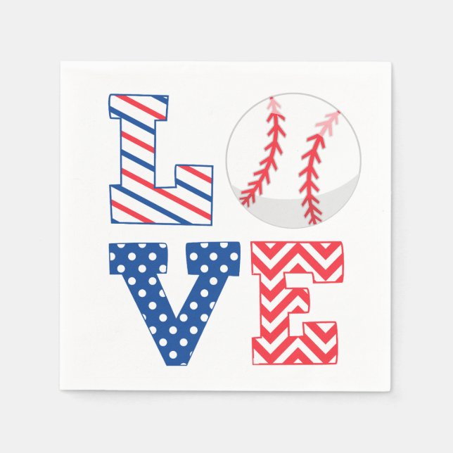 Servilleta De Papel Béisbol Love Sports (Anverso)
