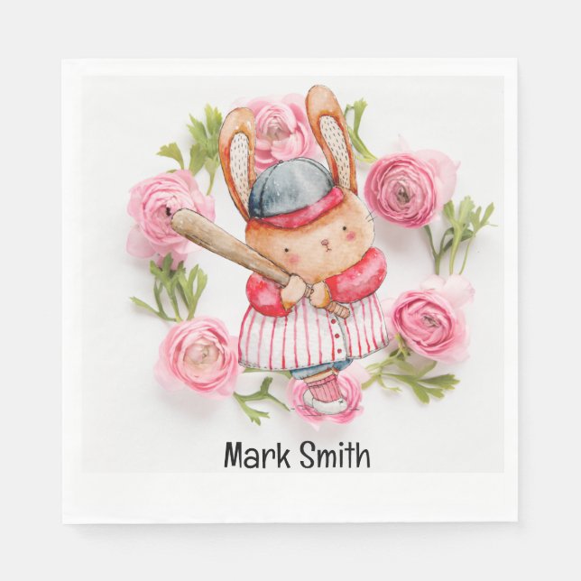 Servilleta De Papel Béisbol para El día de San Valentín (Anverso)